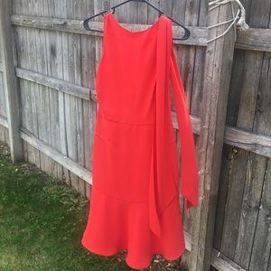Bright coral semi-formal dress